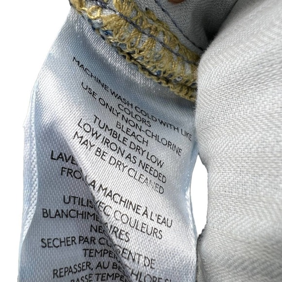 Free People Maggie NEW Mid Rise Straight Distressed Hem Denim Straight Jeans 26 - Picture 10 of 11